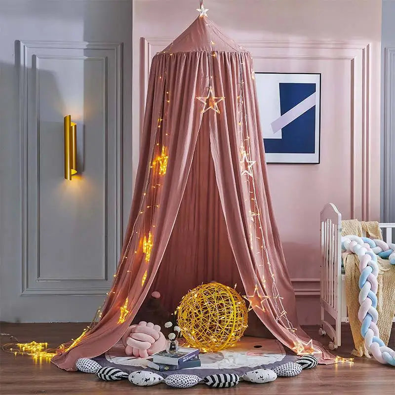 ciel de lit enfant deco charment rose poudre