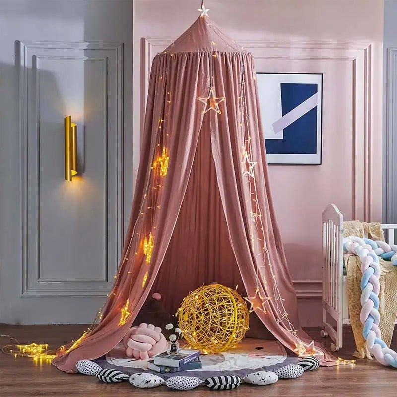ciel de lit enfant deco charment rose poudre
