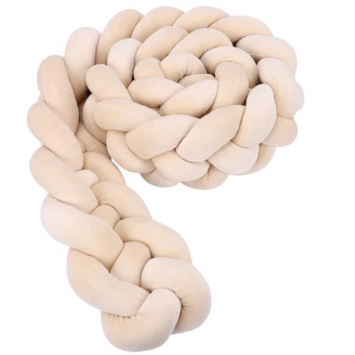 confortable tour de lit tresse beige