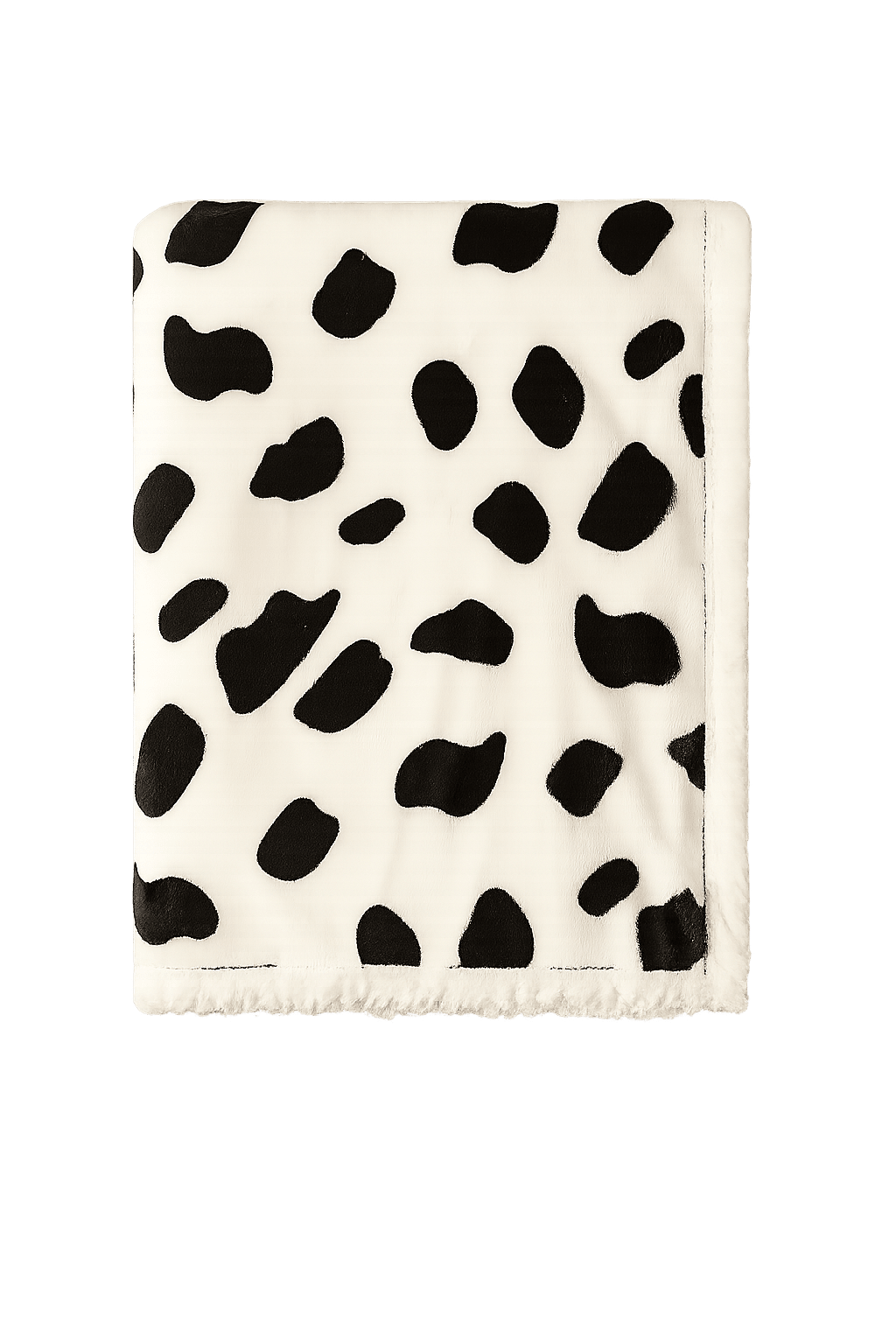Couverture bébé imprimé vache noir et blanc, intérieur sherpa doux.
