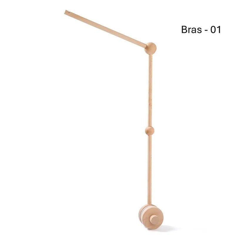 Bras pour mobile bébé en bois au design minimaliste et élégant numéro un 