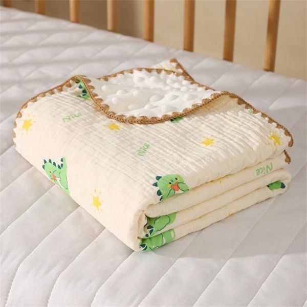 Couverture bébé motif dinosaures verts adorables et doux