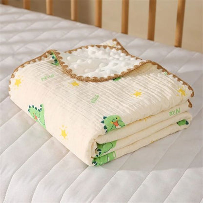 Couverture bébé motif dinosaures verts adorables et doux