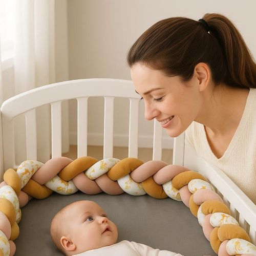 maman est calme car bebe est en securite grace tour de lit tresse girafe