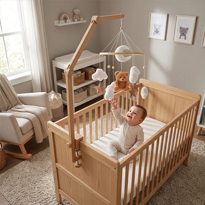 Mobile pour bébé nuage sucré suspendu berceau bois bébé assis