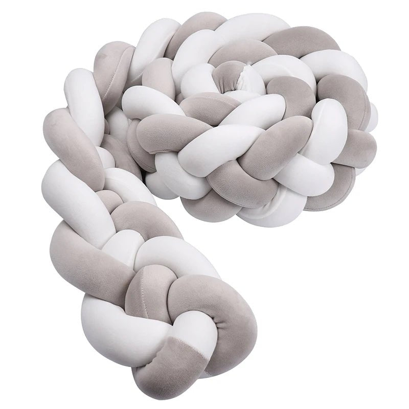 tour de lit tresse koicoi gris blanc naturelle