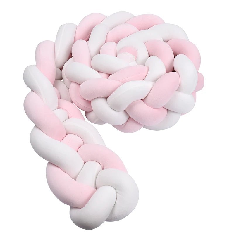 tour de lit tresse nuances blanc rose apaisantes